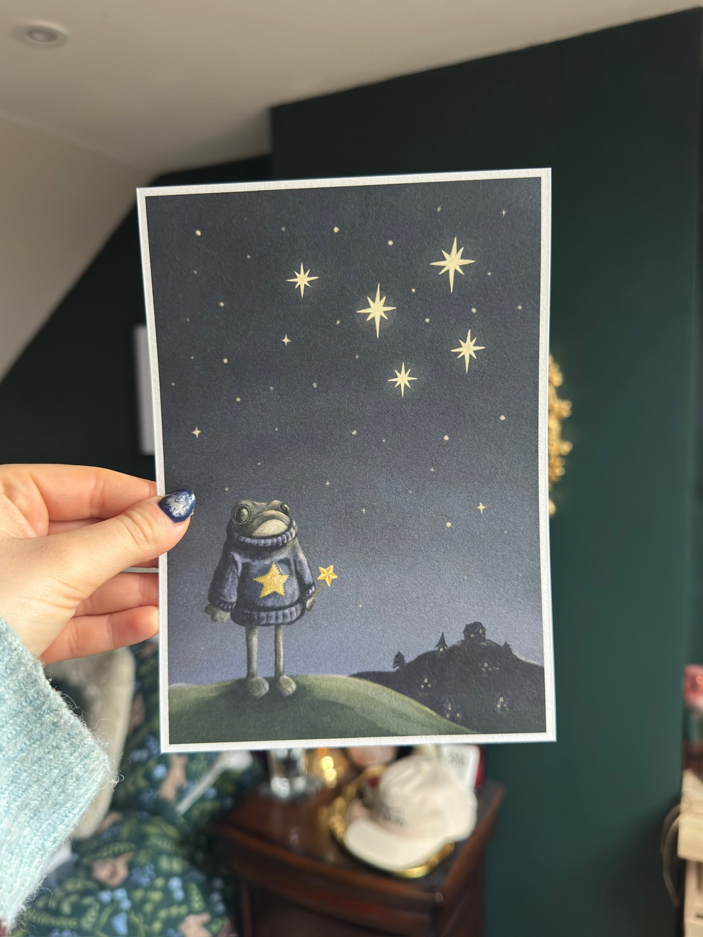 Just a frog who loves the stars Art Print