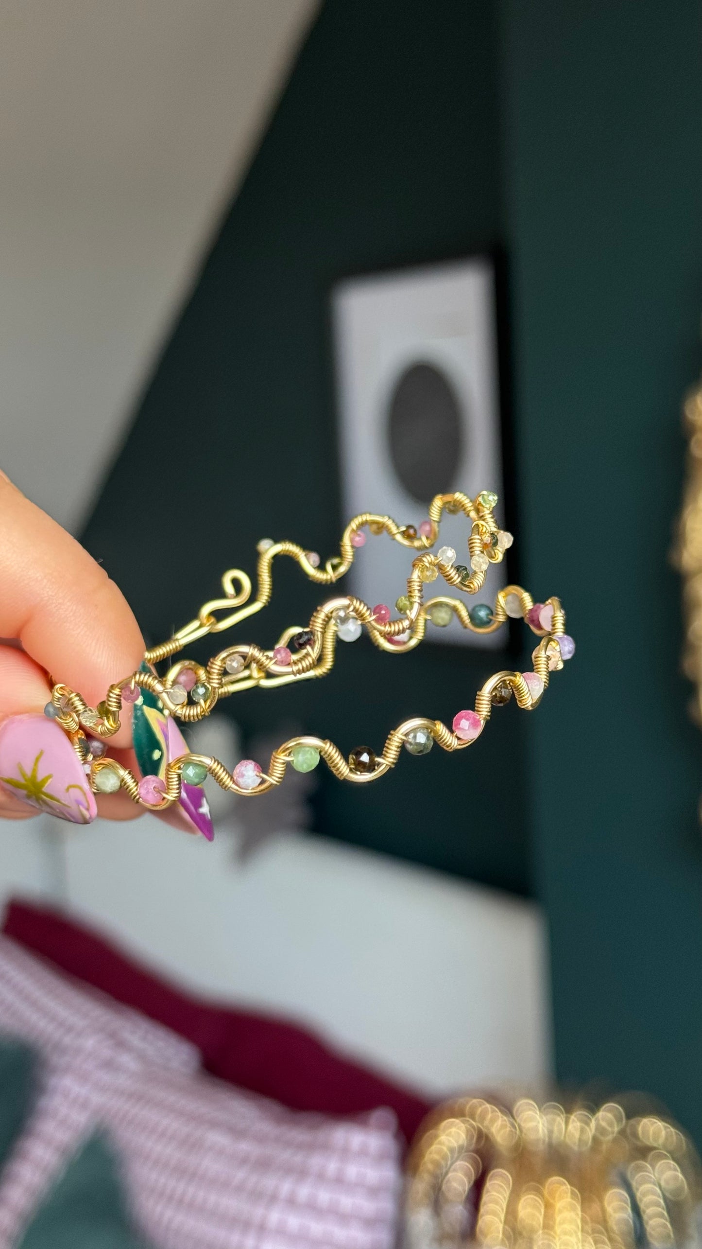 Tourmaline Bangle Bracelet/October Birthstone