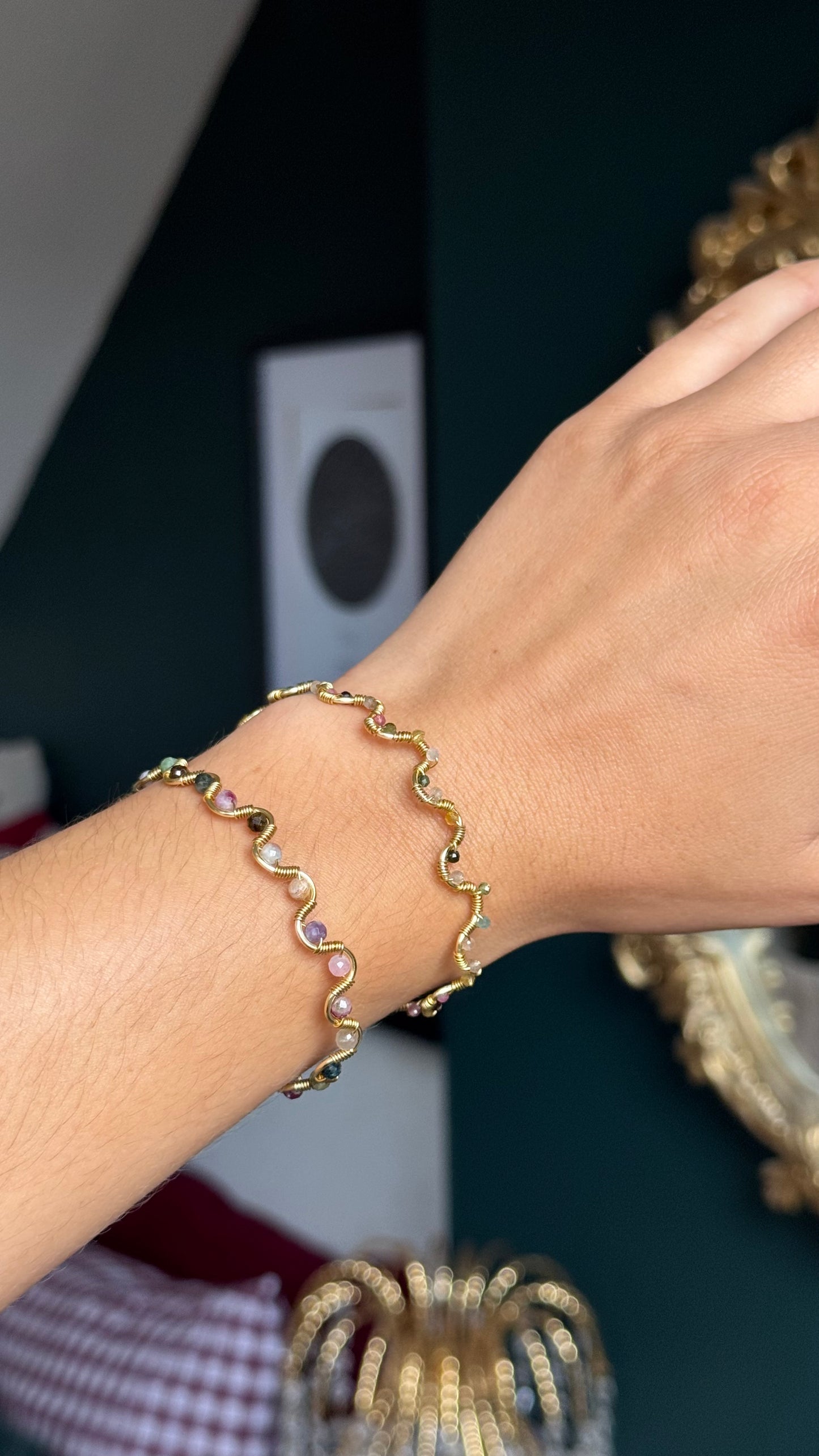 Tourmaline Bangle Bracelet/October Birthstone