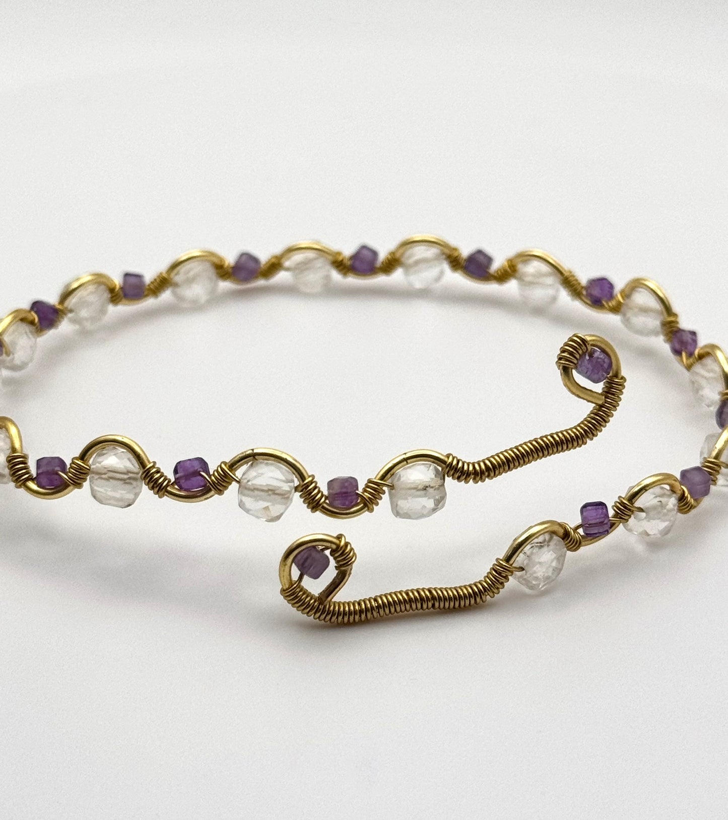 Dreamer - Amethyst and Clear Quartz Crystal Bracelet