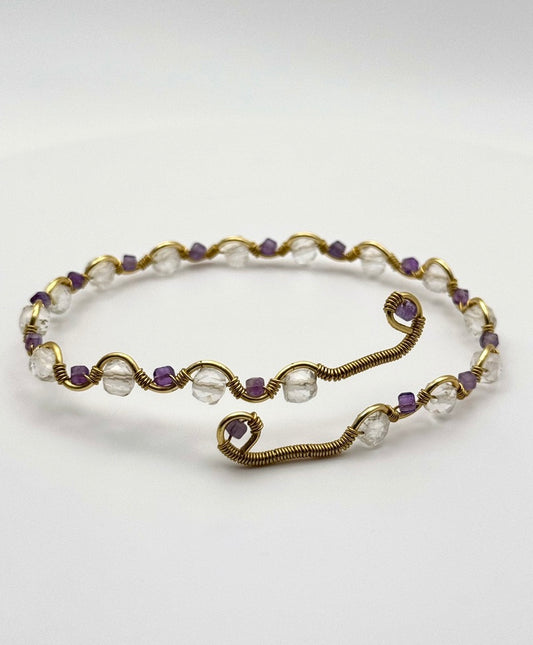 Dreamer - Amethyst and Clear Quartz Crystal Bracelet