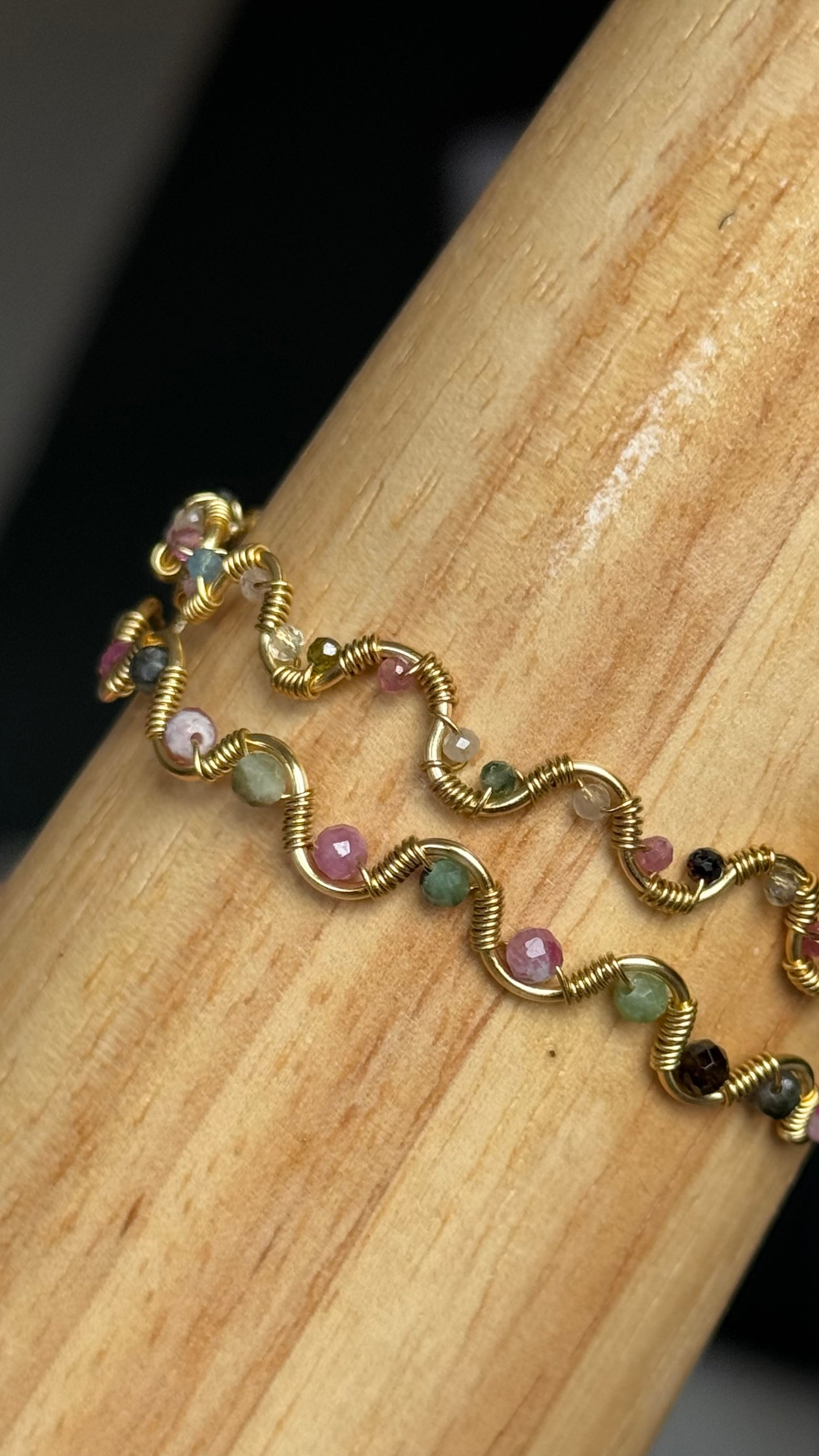 Tourmaline Bangle Bracelet/October Birthstone