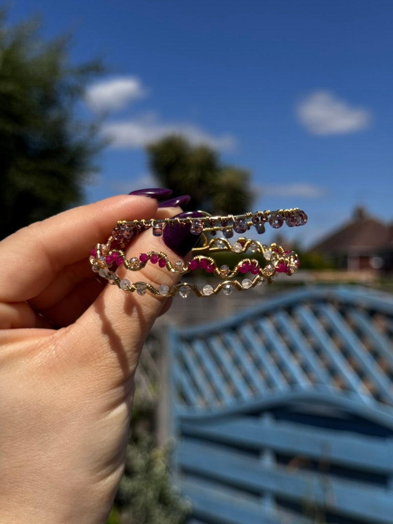 Moonlight - Moonstone and Clear Crystal Bracelet