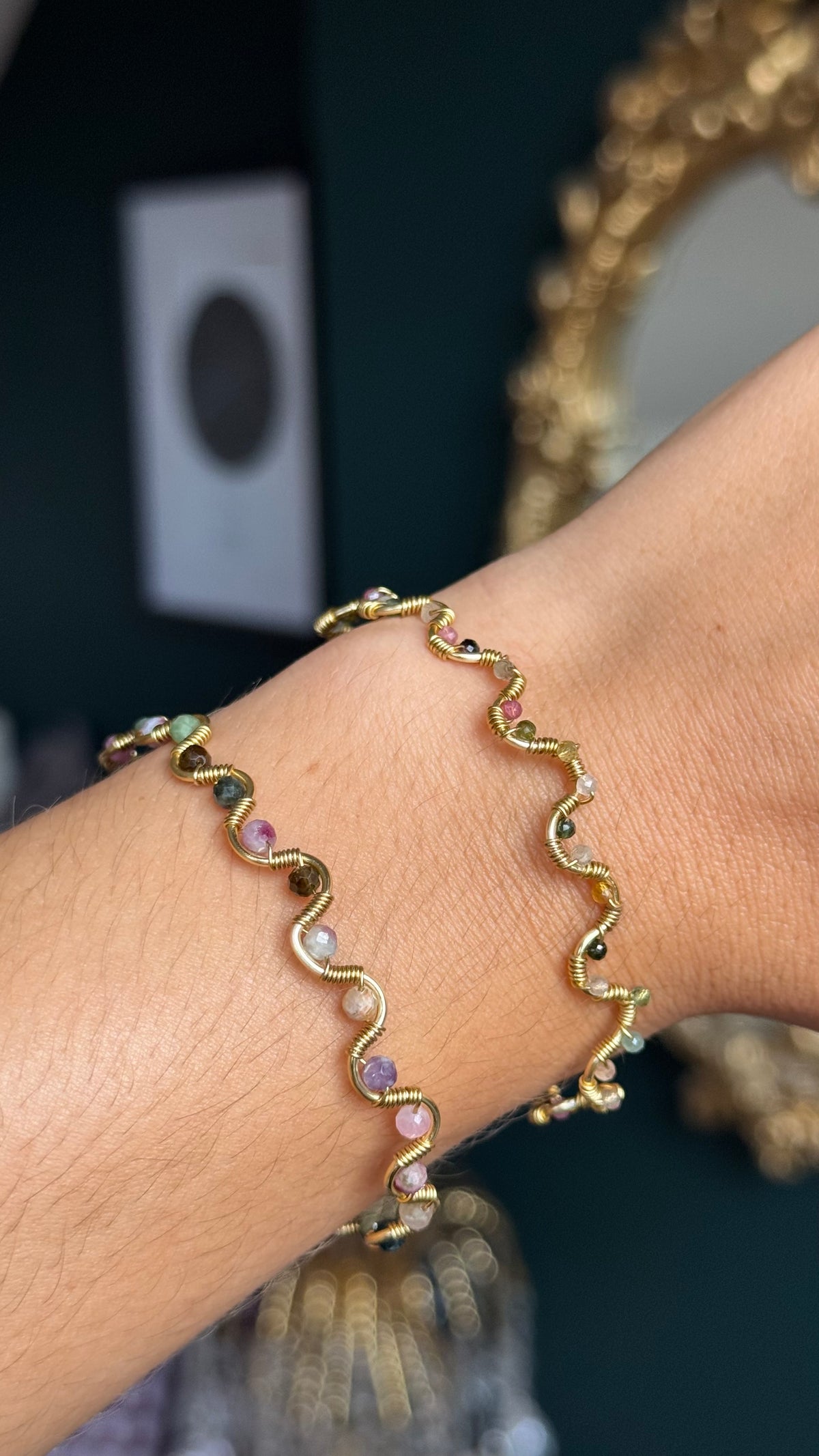Tourmaline Bangle Bracelet/October Birthstone