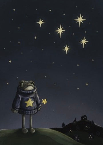 Just a frog who loves the stars Art Print