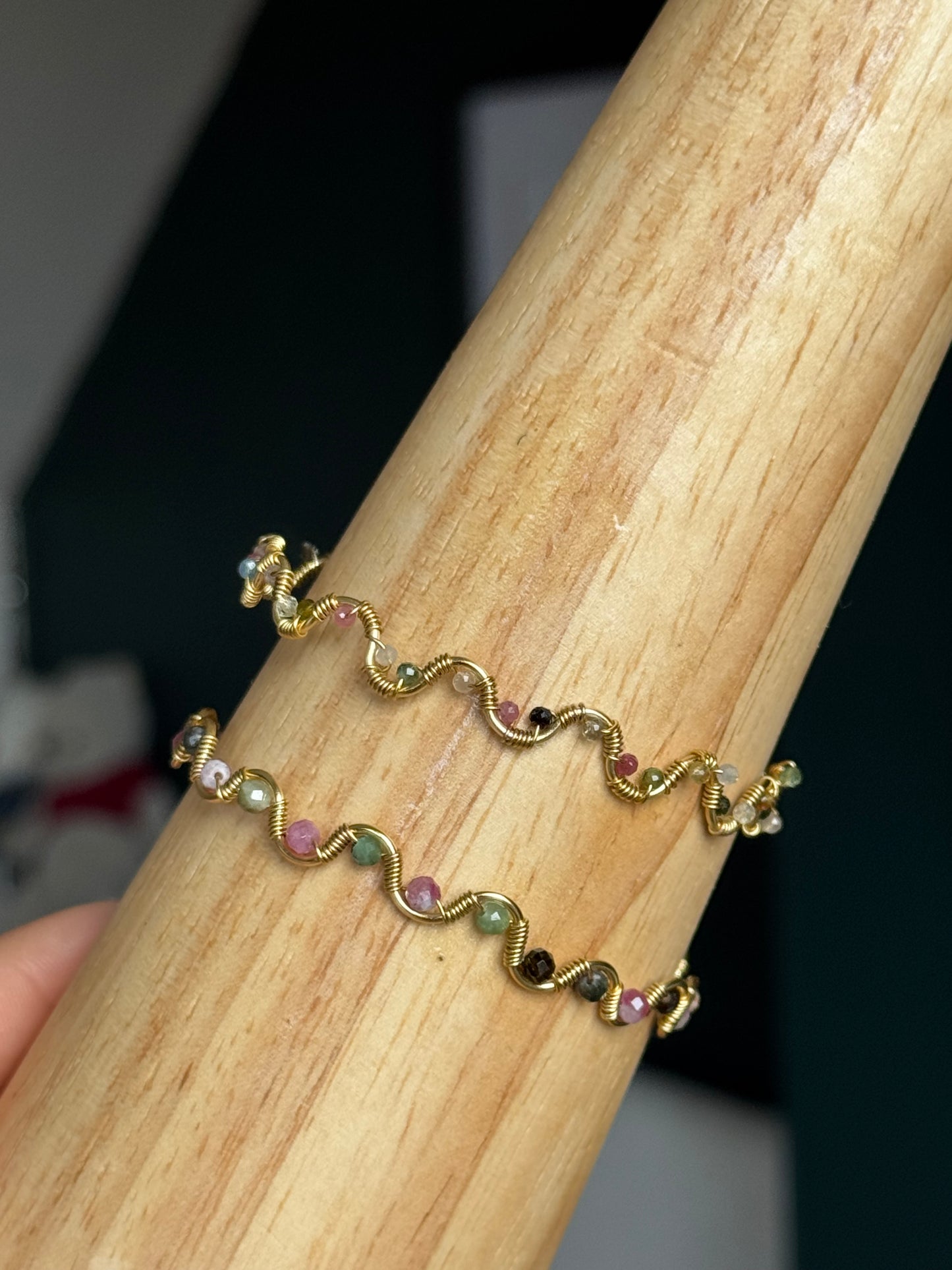 Tourmaline Bangle Bracelet/October Birthstone
